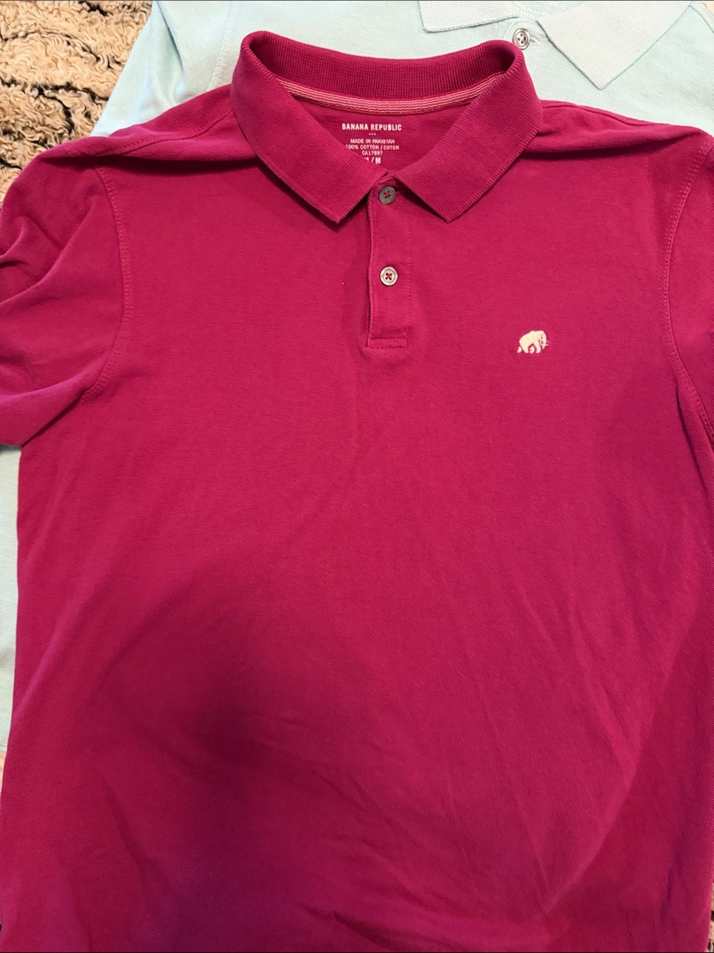 Banana Republic Polo in Berry Pink with White Elephant Logo